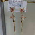 Butterfly long earrings