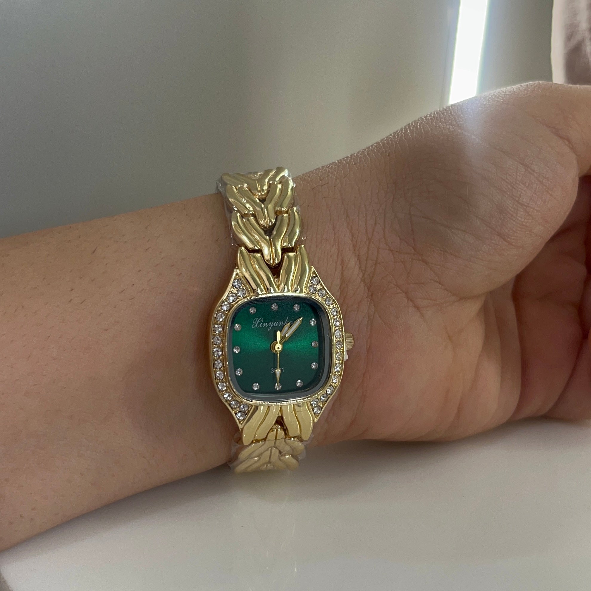 Green squal dial watch