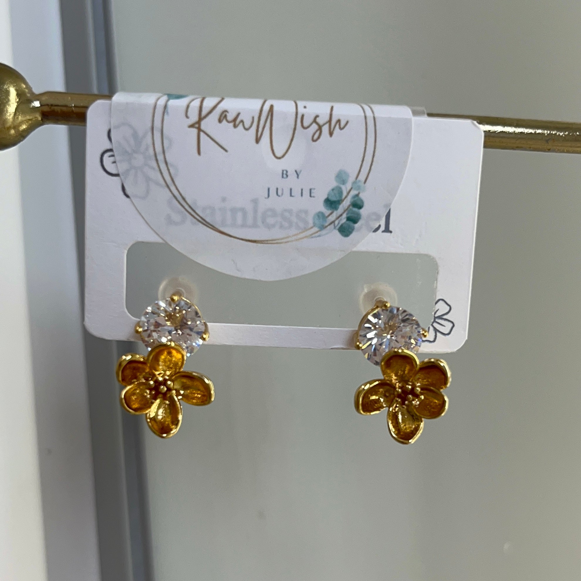 Floral crystal earrings